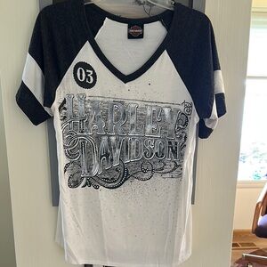Harley-Davidson Women’s Black and White Graphic Tee